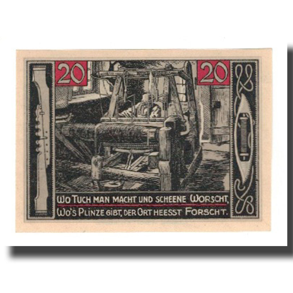 Banconote, Germania, Forst i.L. Stadt, 20 Pfennig, artisan, 1921, 1921-07-01