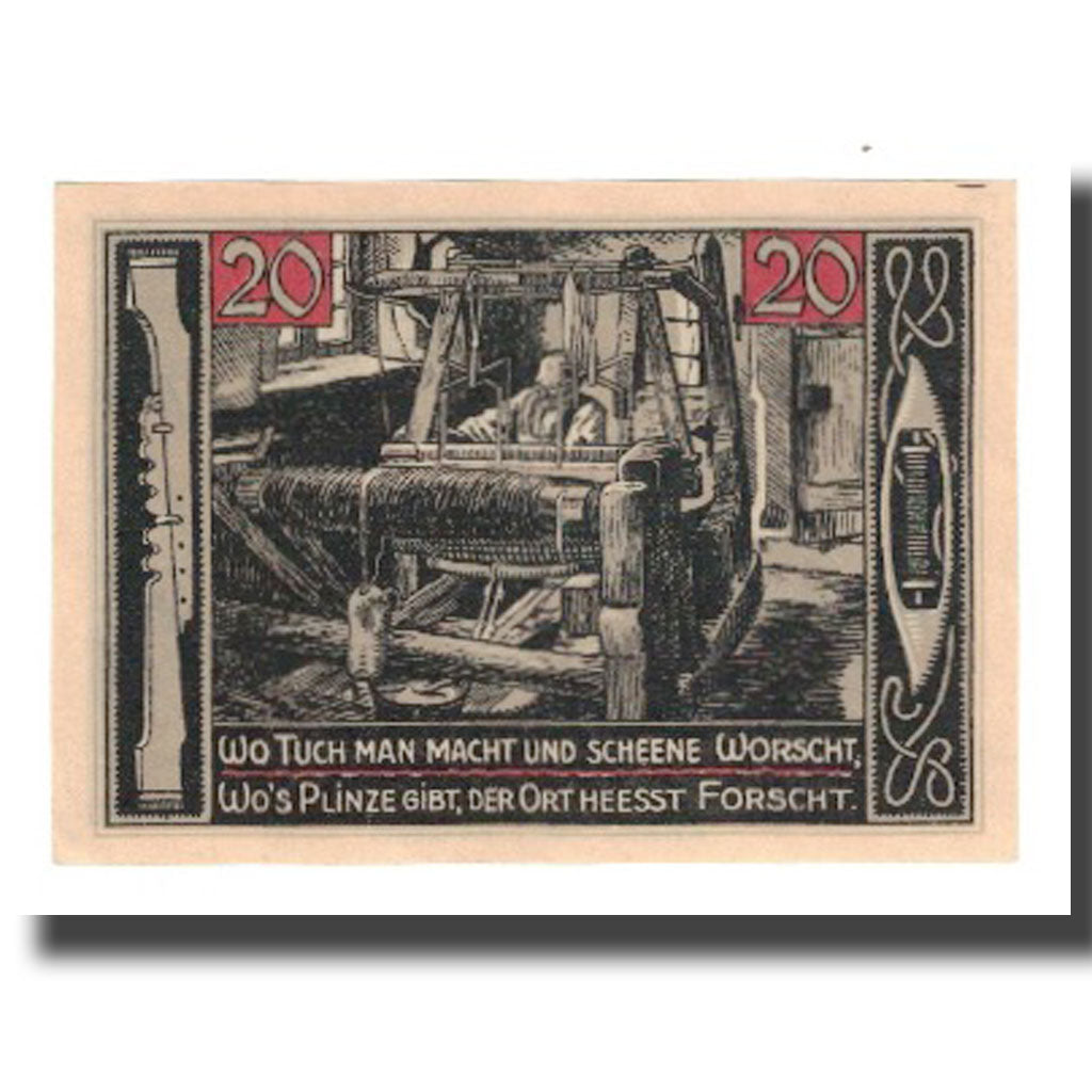 Banconote, Germania, Forst i.L. Stadt, 20 Pfennig, artisan 1, 1921, 1921-07-01
