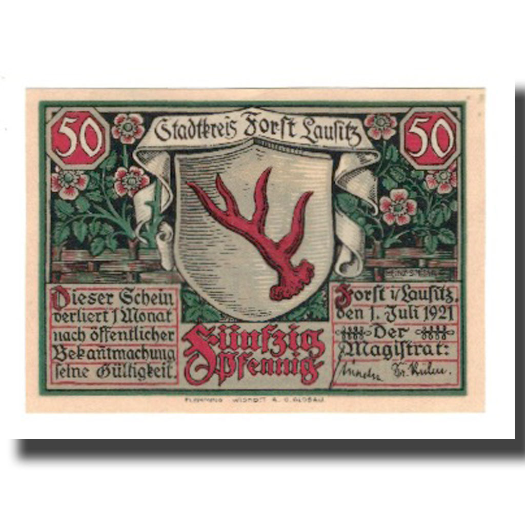 Banknote, Germany, Forst i.L. Stadt, 50 Pfennig, jardin, 1921, 1921-07-01