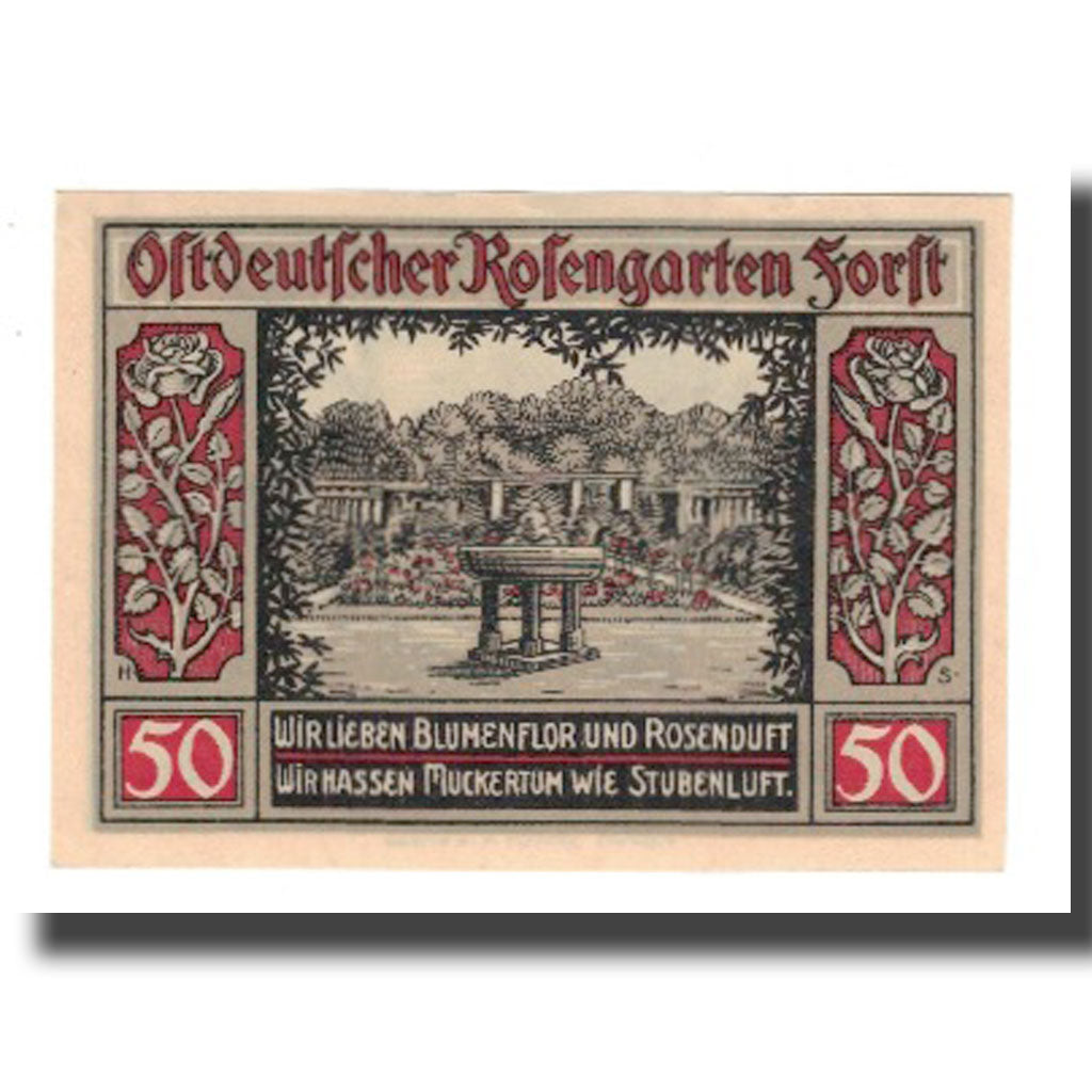 Banknote, Germany, Forst i.L. Stadt, 50 Pfennig, jardin, 1921, 1921-07-01