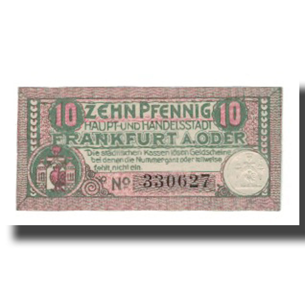 Banconote, Germania, Frankfurt a.d. Oder Stadt, 10 Pfennig, valeur faciale 2