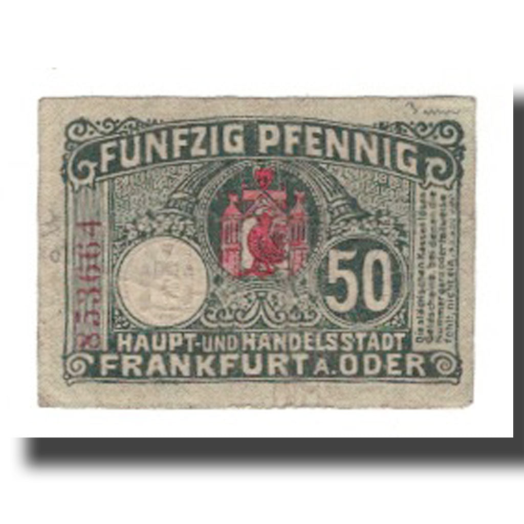 Banknote, Germany, Frankfurt a.d. Oder Stadt, 50 Pfennig, valeur faciale, 1919