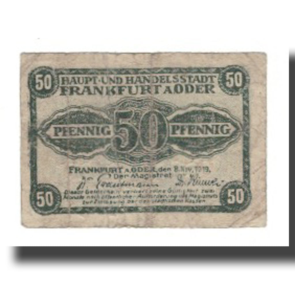 Banknote, Germany, Frankfurt a.d. Oder Stadt, 50 Pfennig, valeur faciale, 1919