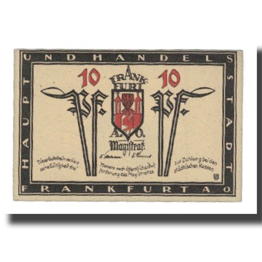 Banknote, Germany, Frankfurt a.d. Oder Stadt, 10 Pfennig, Batiment, 1921