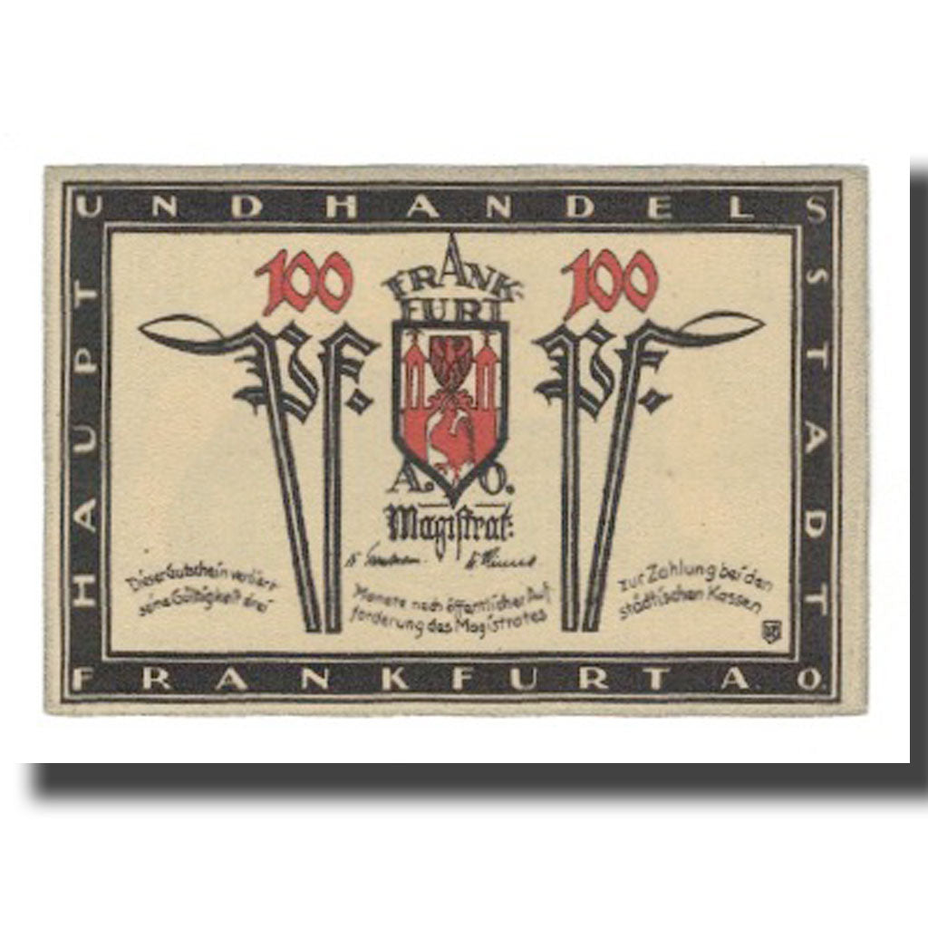 Banknote, Germany, Frankfurt a.d. Oder Stadt, 100 Pfennig, Batiment 6, 1921