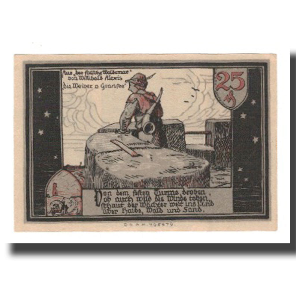Banconote, Germania, Gransee Stadtsparkasse, 25 Pfennig, personnage 2, SPL-