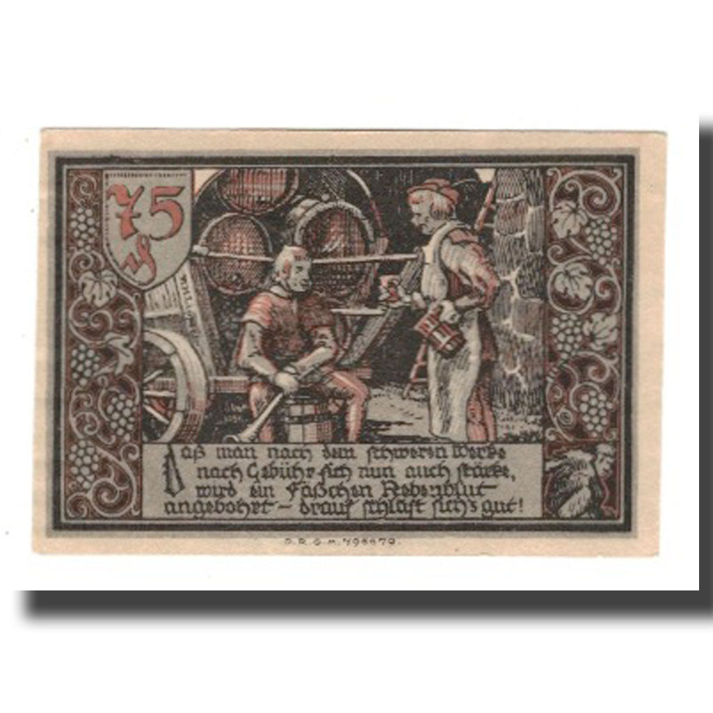 Banknote, Germany, Gransee Stadtsparkasse, 75 Pfennig, personnage 1, AU(55-58)