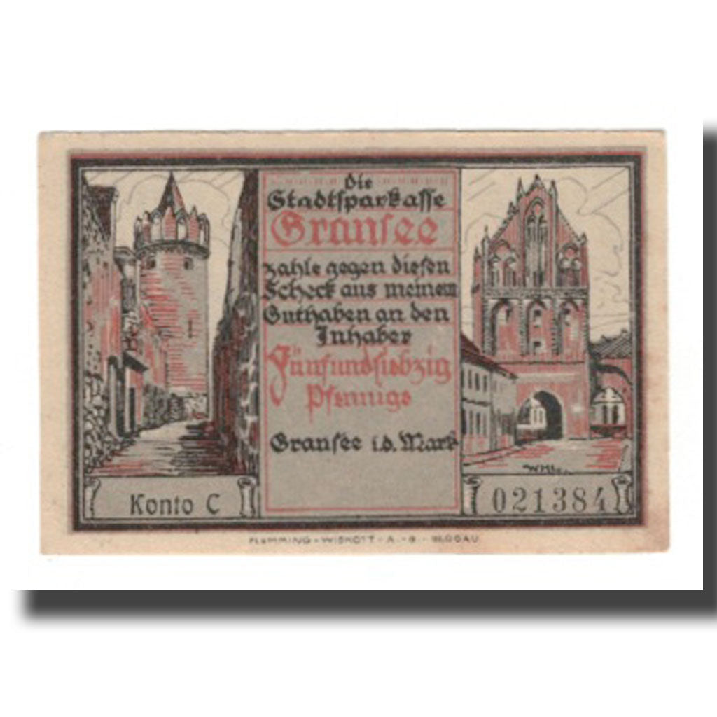 Banconote, Germania, Gransee Stadtsparkasse, 75 Pfennig, personnage 2, SPL-