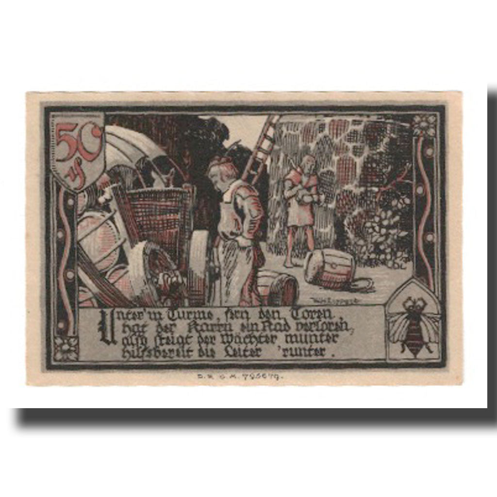 Banknote, Germany, Gransee Stadtsparkasse, 75 Pfennig, personnage 3, AU(55-58)