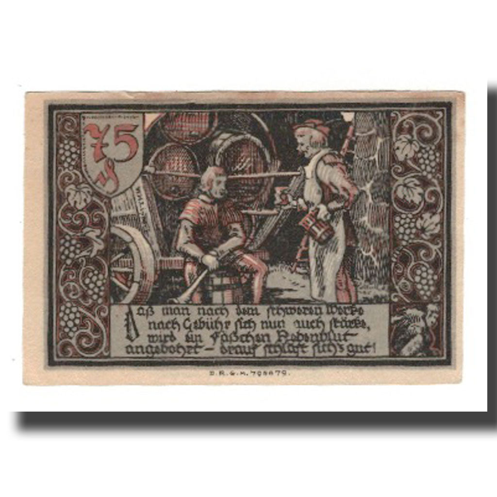 Banknote, Germany, Gransee Stadtsparkasse, 75 Pfennig, personnage 4, AU(55-58)