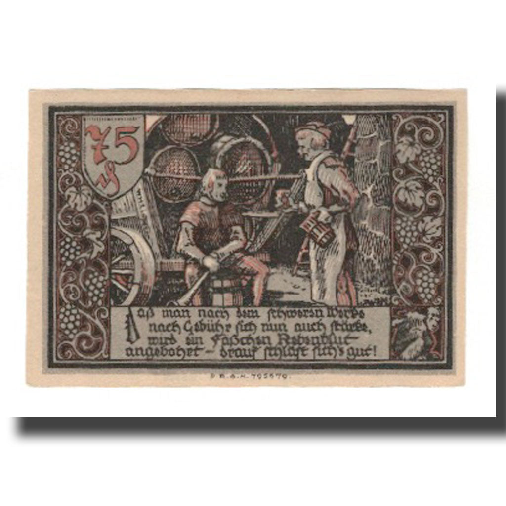 Banconote, Germania, Gransee Stadtsparkasse, 75 Pfennig, personnage 5, SPL-