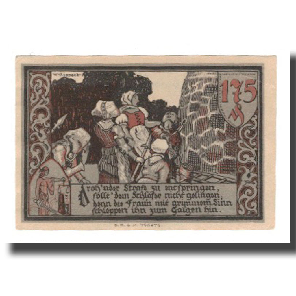 Geldschein, Deutschland, Gransee Stadtsparkasse, 1.75 Mark, personnage, VZ