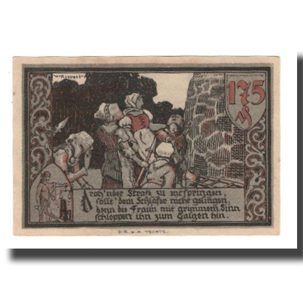 Banknot, Niemcy, Gransee Stadtsparkasse, 1.75 Mark, personnage 1, AU(55-58)