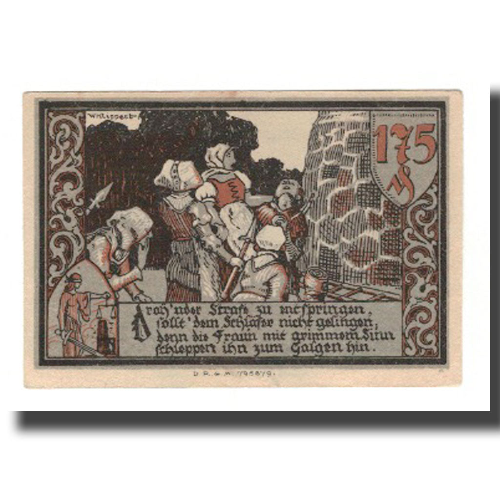 Banknote, Germany, Gransee Stadtsparkasse, 1.75 Mark, personnage 2, AU(55-58)