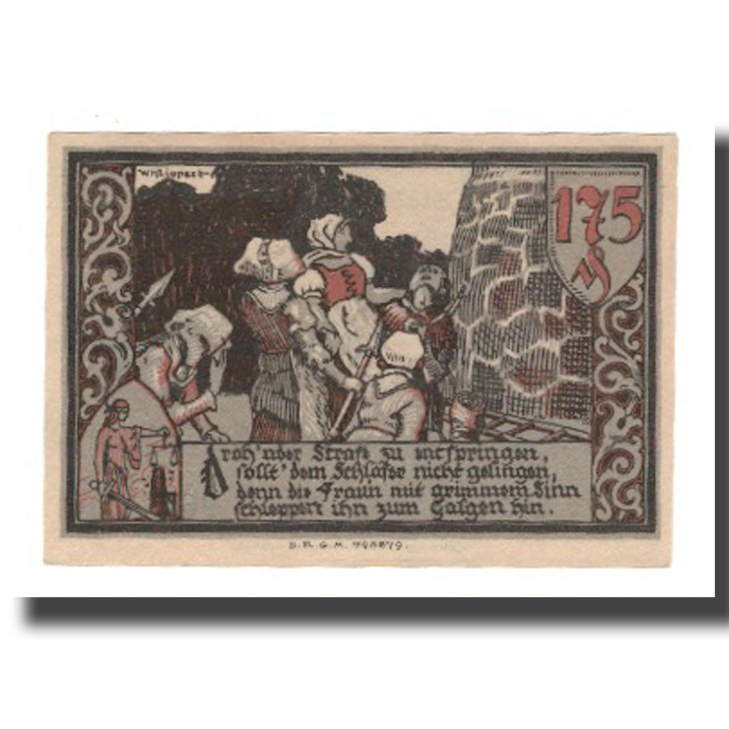 Banknote, Germany, Gransee Stadtsparkasse, 1.75 Mark, personnage 3, AU(55-58)