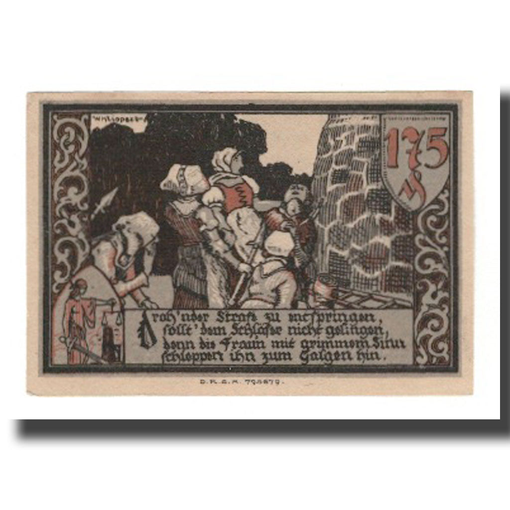 Banknote, Germany, Gransee Stadtsparkasse, 1.75 Mark, personnage 5, AU(55-58)