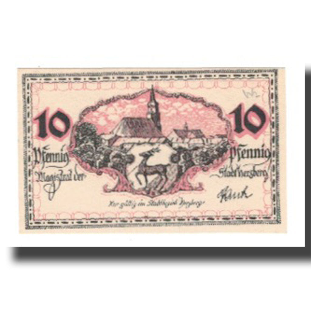Geldschein, Deutschland, Herzberg a.Elster Stadt, 10 Pfennig, N.D, VZ