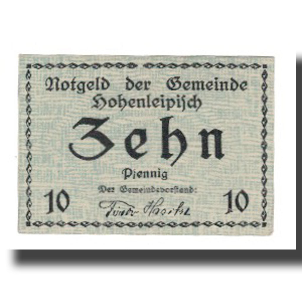 Geldschein, Deutschland, Hohenleipisch Gemeinde, 10 Pfennig, valeur faciale