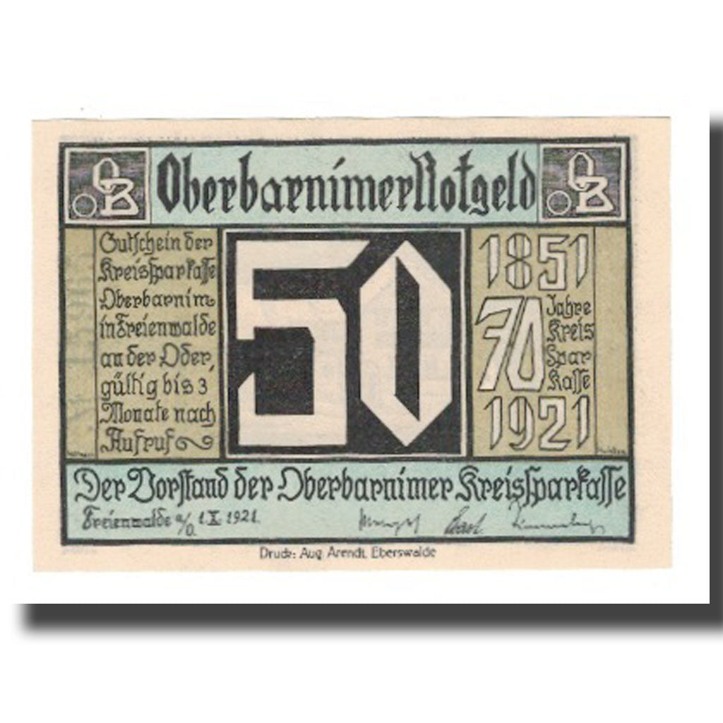 Billete, Alemania, Oberbarnim, Kreissparkasse Freienwalde a. d. Oder, 50