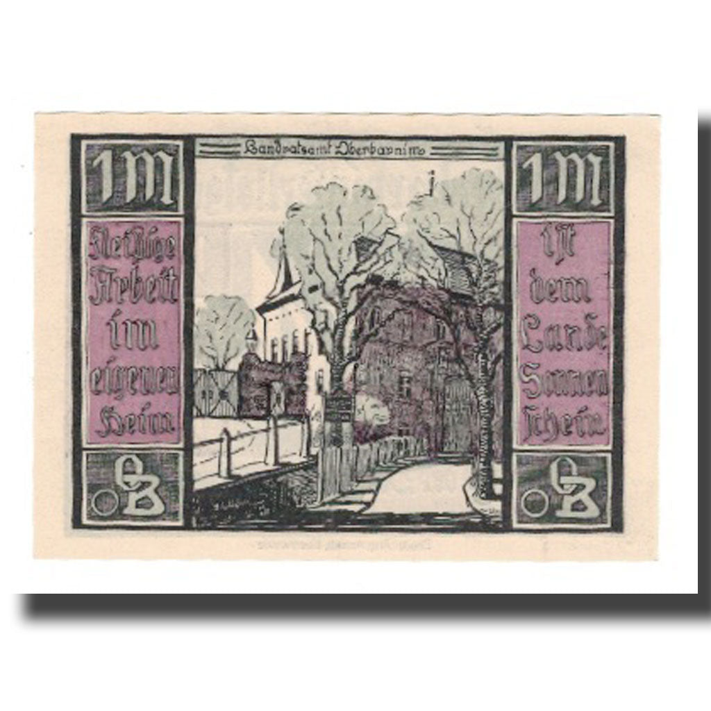 Banconote, Germania, Oberbarnim, Kreissparkasse Freienwalde a. d. Oder, 1 Mark