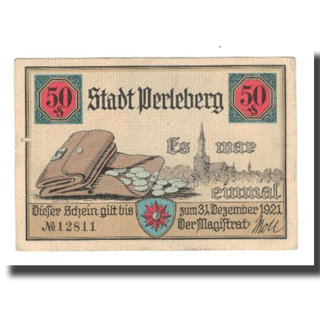 Banknote, Germany, Perleberg Stadt, 50 Pfennig, Maison, 1921, 1921-12-31