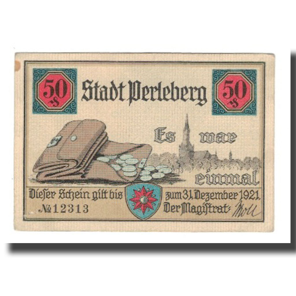 Banknote, Germany, Perleberg Stadt, 50 Pfennig, paysage, 1921, 1921-12-31