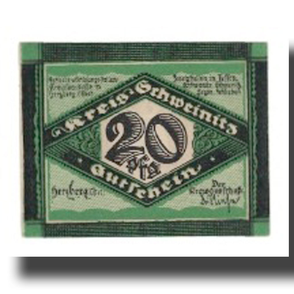 Banknote, Germany, Schweinitz Kreisausschuß, Herzberg a.E., 20 Pfennig