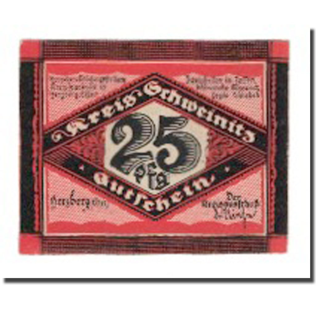 Banknote, Germany, Schweinitz Kreisausschuß, Herzberg a.E., 25 Pfennig