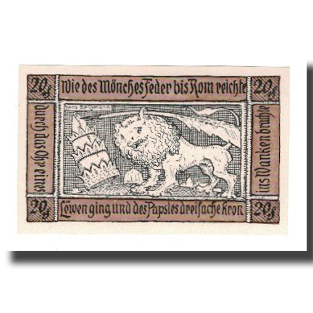 Geldschein, Deutschland, Schweinitz Kreis, 20 Pfennig, Lion, 1921, 1921-06-01