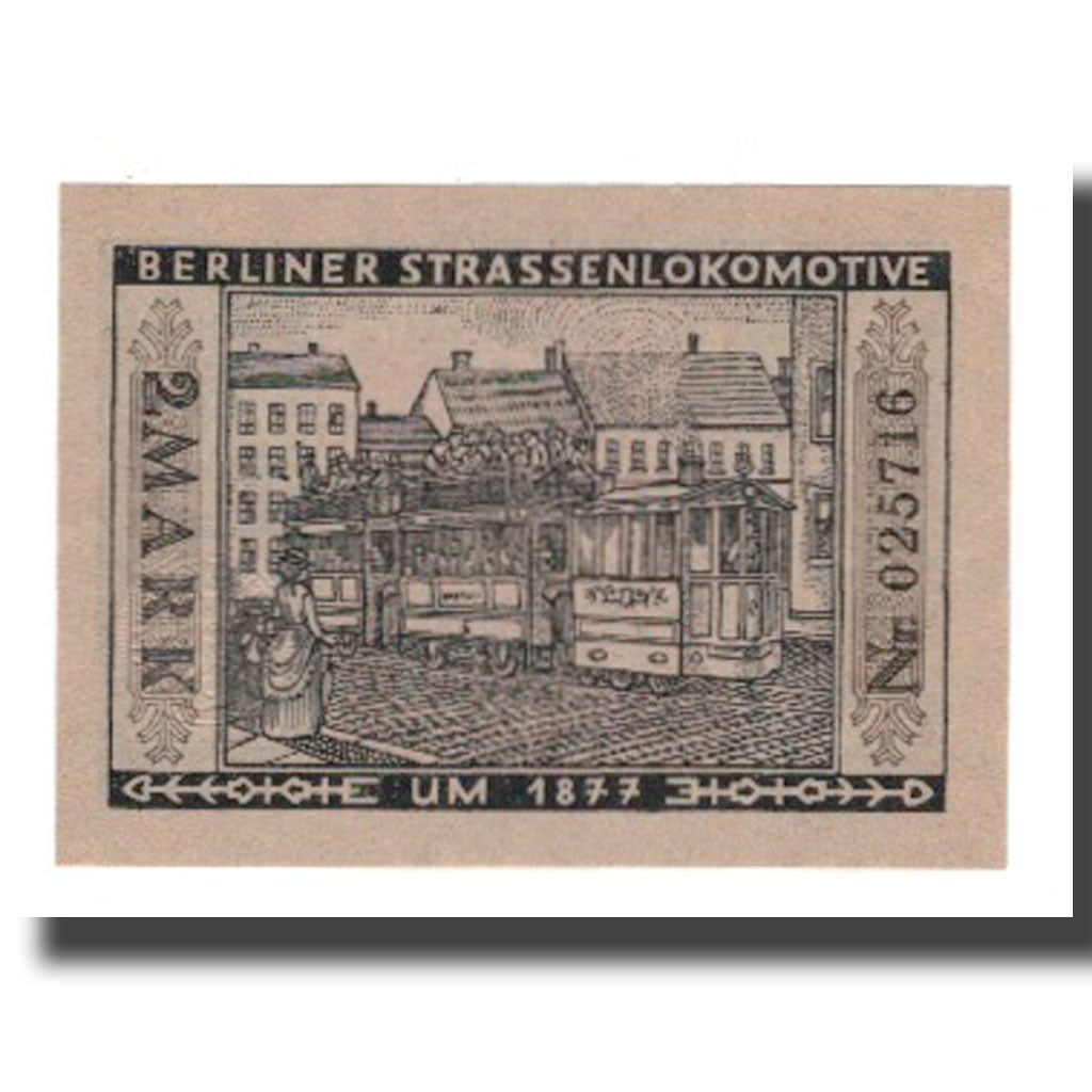 Banknote, Germany, Berlin Stadt, 2 Mark, Tramway, 1922, 1922-03-01, AU(55-58)