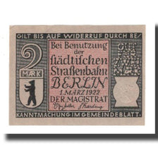 Billet, Allemagne, Berlin Stadt, 2 Mark, automobile, 1922, 1922-03-01, SUP