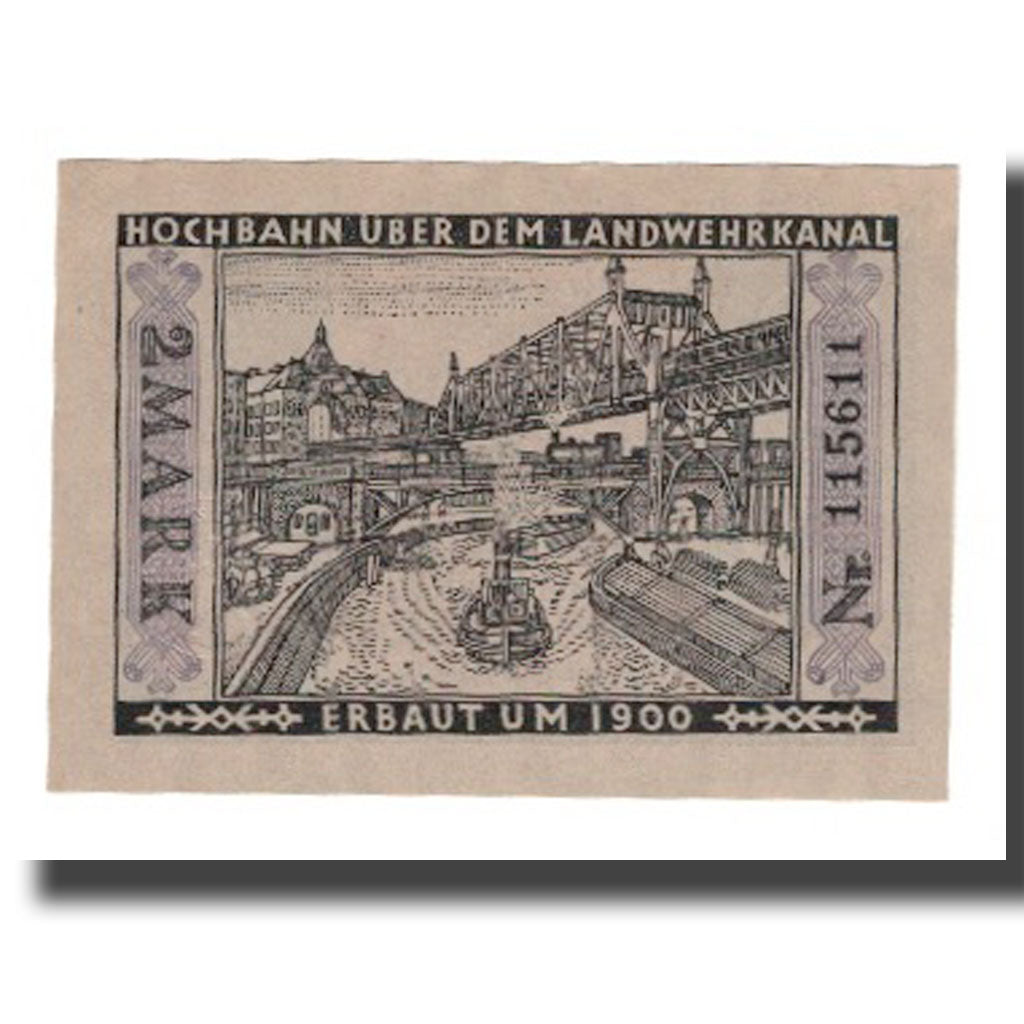Banknote, Germany, Berlin Stadt, 2 Mark, pont, 1922, 1922-03-01, AU(55-58)