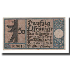 Geldschein, Deutschland, Berlin Stadt, 50 Pfennig, ville 1, 1921, 1921-09-09