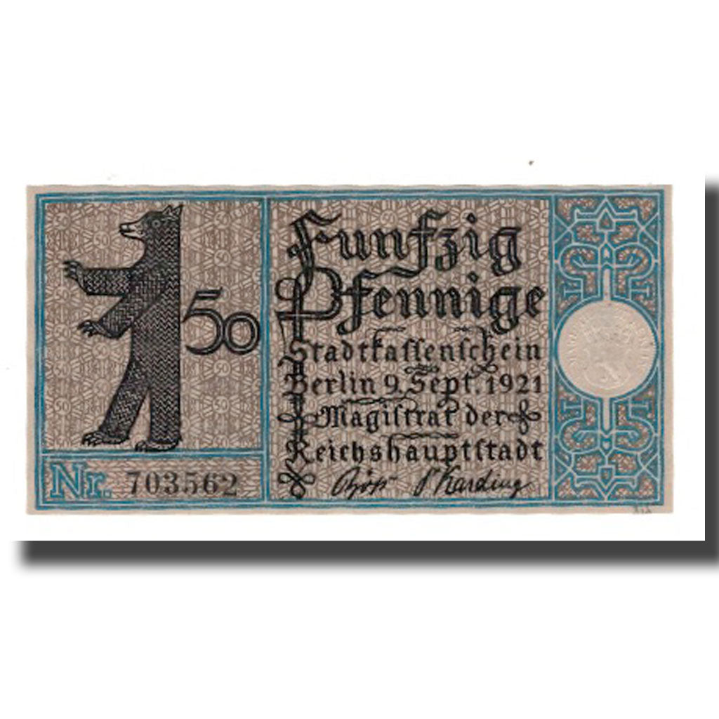 Geldschein, Deutschland, Berlin Stadt, 50 Pfennig, Croisière, 1921, 1921-09-09