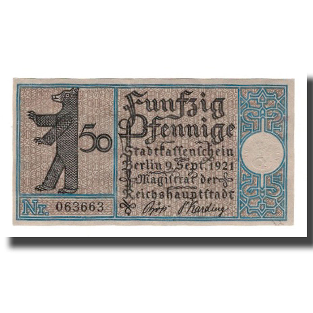 Banknote, Germany, Berlin Stadt, 50 Pfennig, Croisière 1, 1921, 1921-09-09