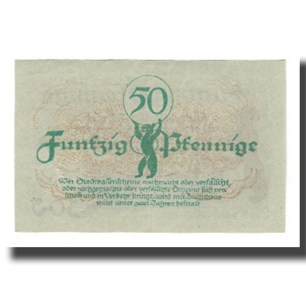 Geldschein, Deutschland, Berlin Stadt, 50 Pfennig, Valeur faciale 3, 1919