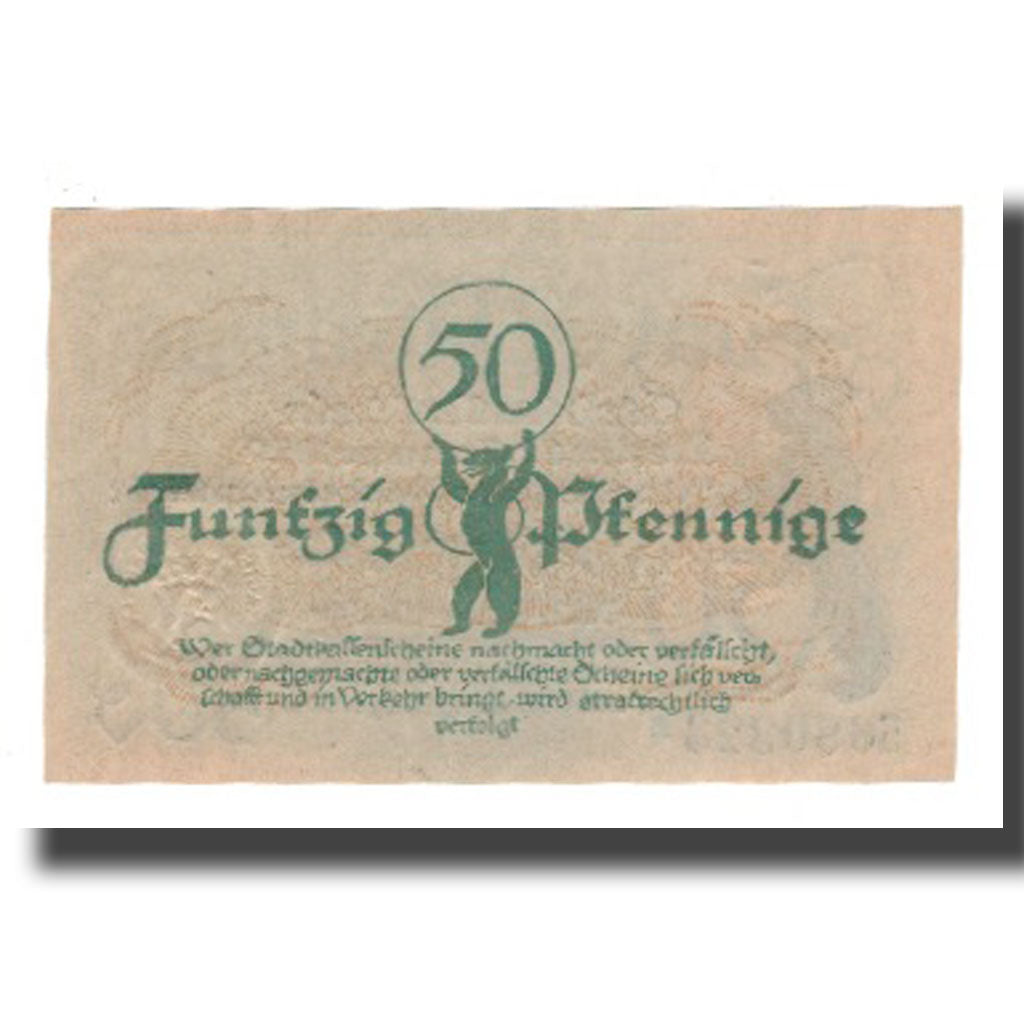 Geldschein, Deutschland, Berlin Stadt, 50 Pfennig, valeur faciale, 1920