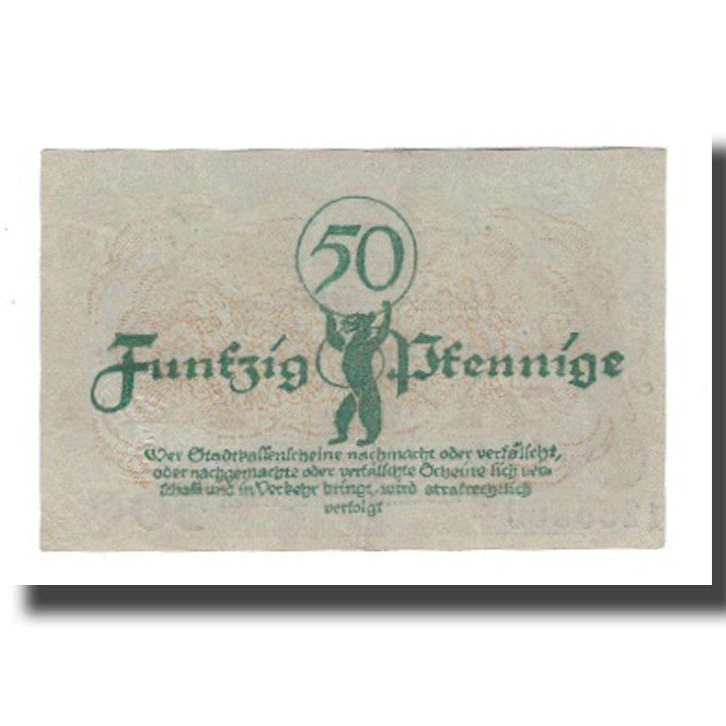 Geldschein, Deutschland, Berlin Stadt, 50 Pfennig, valeur faciale 1, 1920