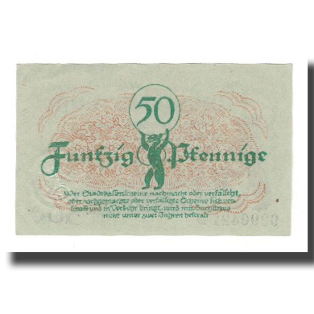 Banknote, Germany, Berlin Stadt, 50 Pfennig, valeur faciale 2, 1920, 1920-12-31