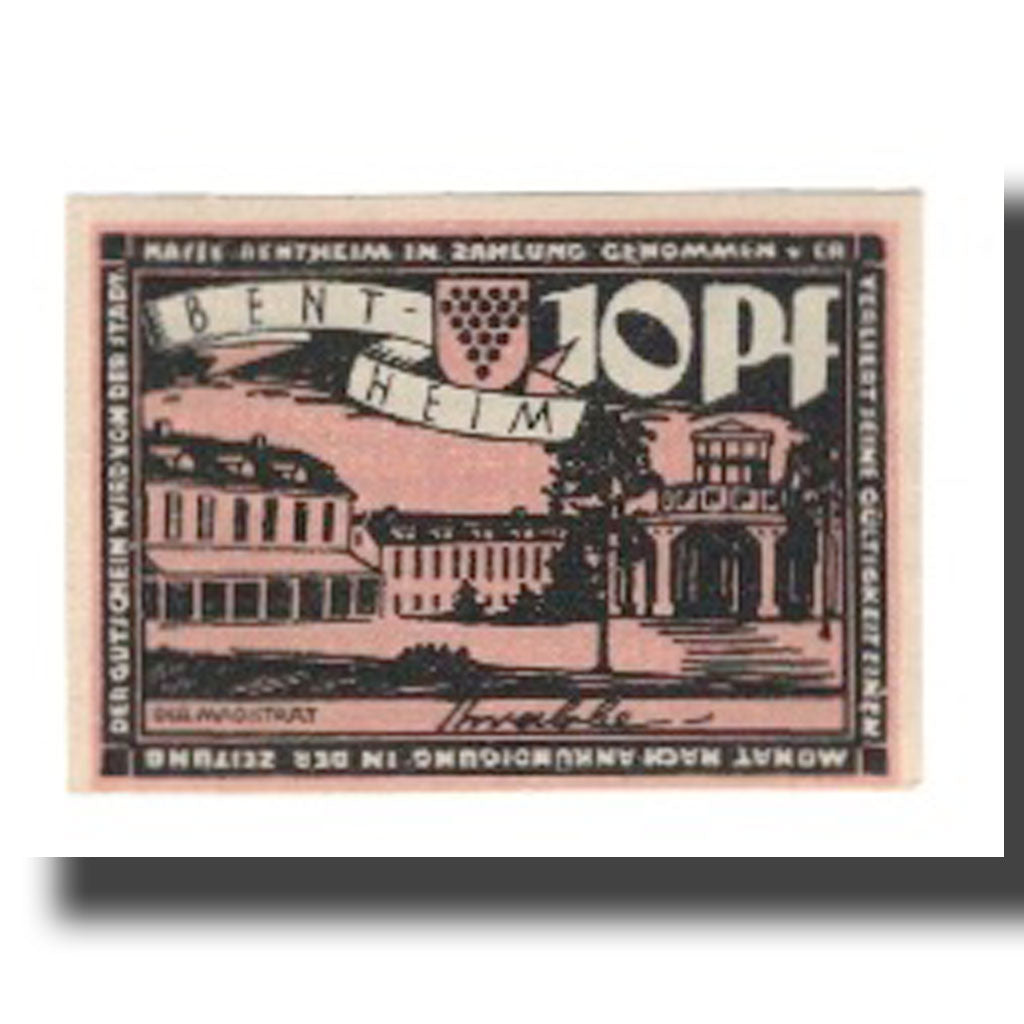 Banknote, Germany, Bentheim Stadt, 10 Pfennig, Texte, undated (1921), AU(55-58)
