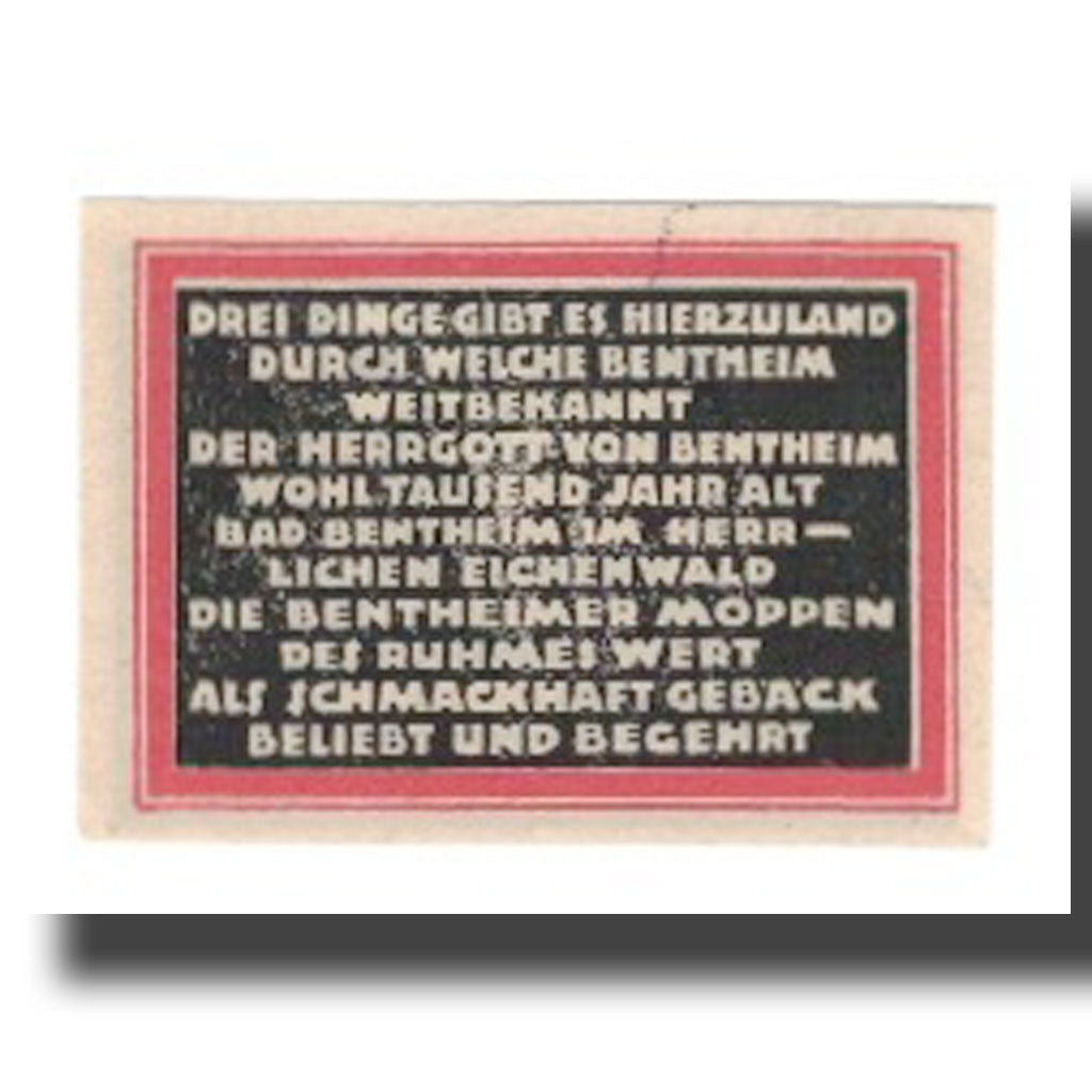 Banknote, Germany, Bentheim Stadt, 10 Pfennig, Texte, undated (1921), AU(55-58)