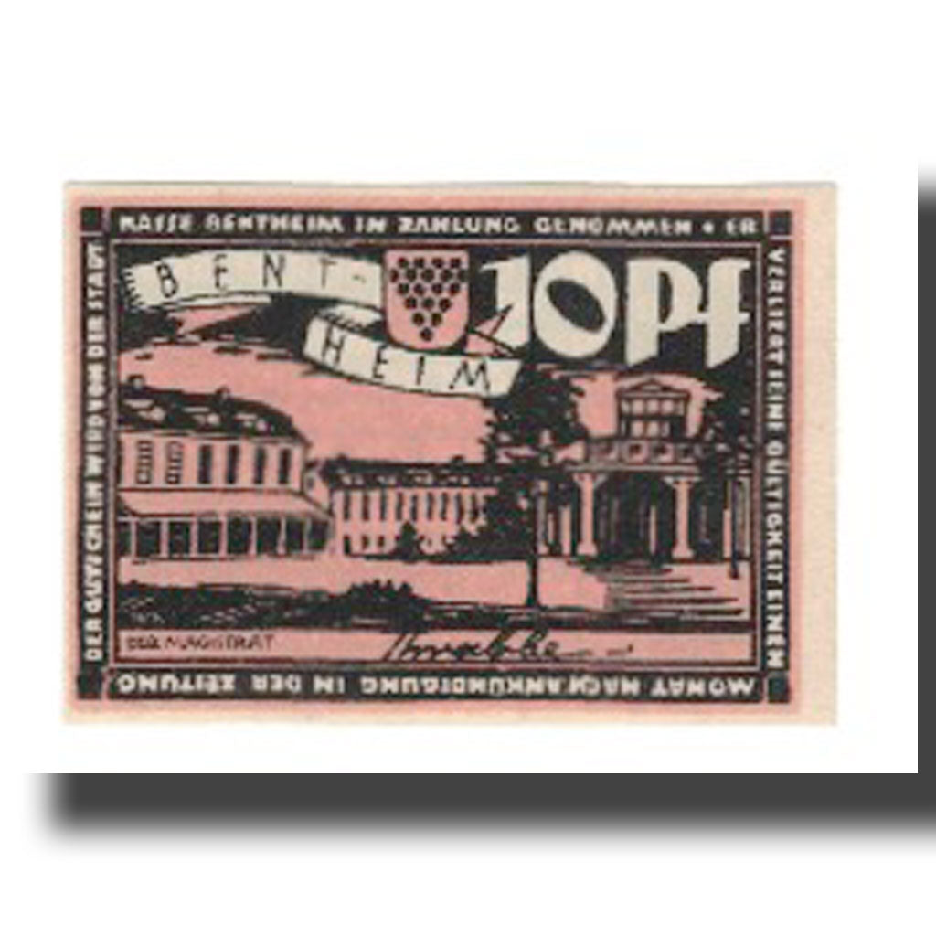 Banconote, Germania, Bentheim Stadt, 10 Pfennig, texte 1, undated (1921), SPL-