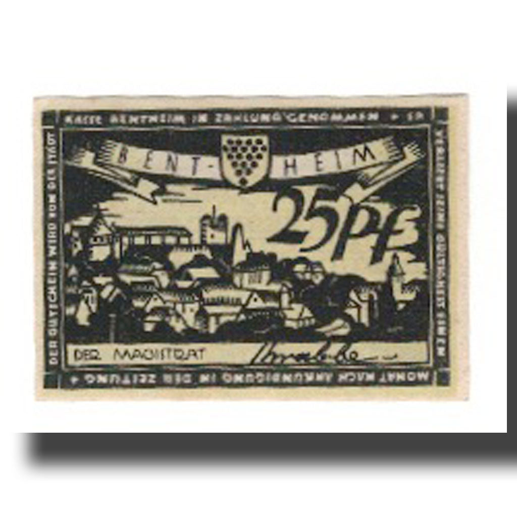 Banconote, Germania, Bentheim Stadt, 25 Pfennig, Texte 2, undated (1921), SPL-