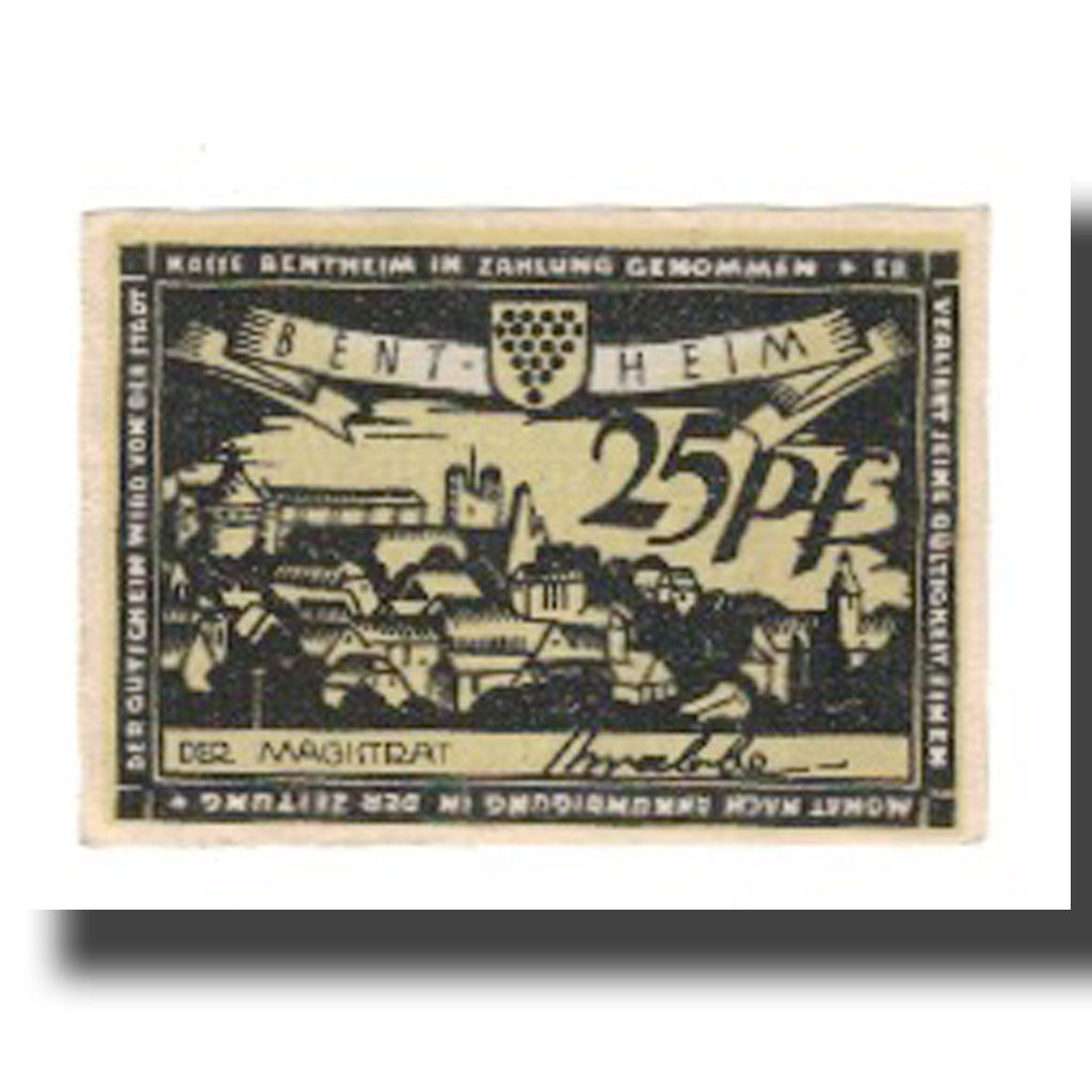 Geldschein, Deutschland, Bentheim Stadt, 25 Pfennig, Texte 3, undated (1921)