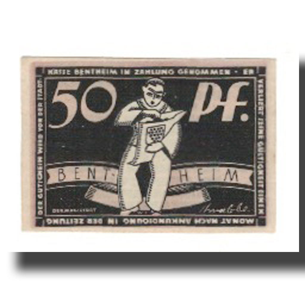 Geldschein, Deutschland, Bentheim Stadt, 50 Pfennig, Texte  5, undated (1921)