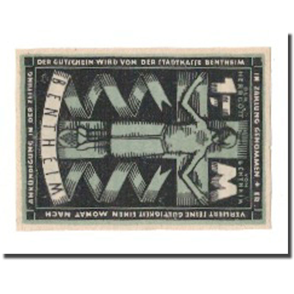 Banknot, Niemcy, Bentheim Stadt, 1 Mark, Texte 7, undated (1921), AU(55-58)