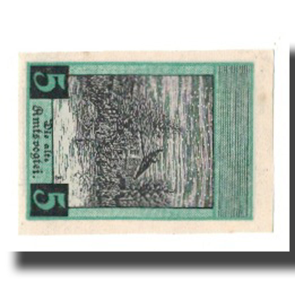 Biljet, Duitsland, Bergen a.d. Dumme Germeinde, 5 Pfennig, Maison, 1922