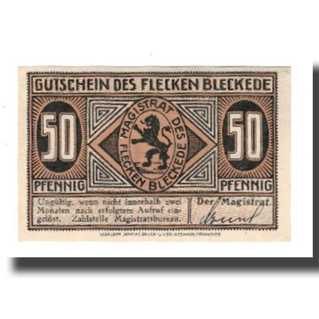 Biljet, Duitsland, Bleckede Flecken, 50 Pfennig, paysage, undated (1920), SUP