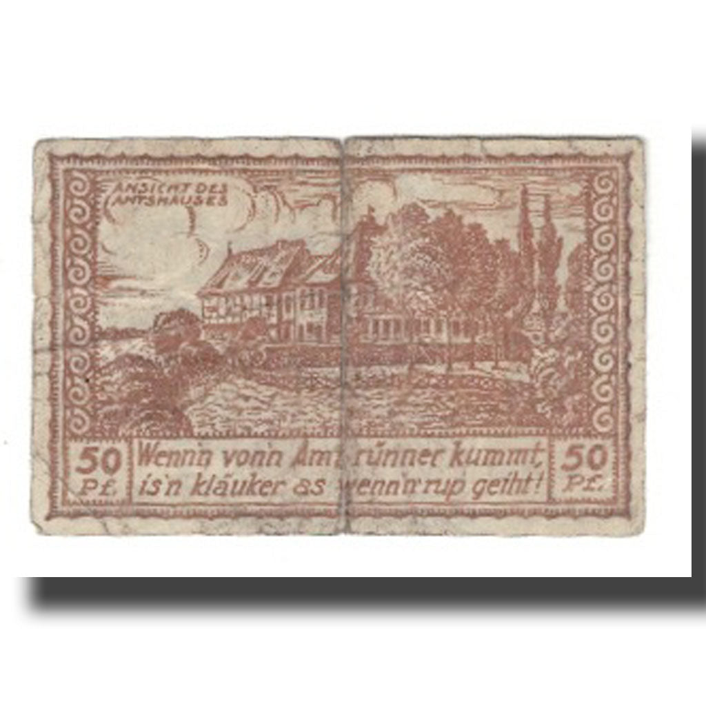 Banknote, Germany, Bleckede Flecken, 50 Pfennig, maison 1, undated (1921)