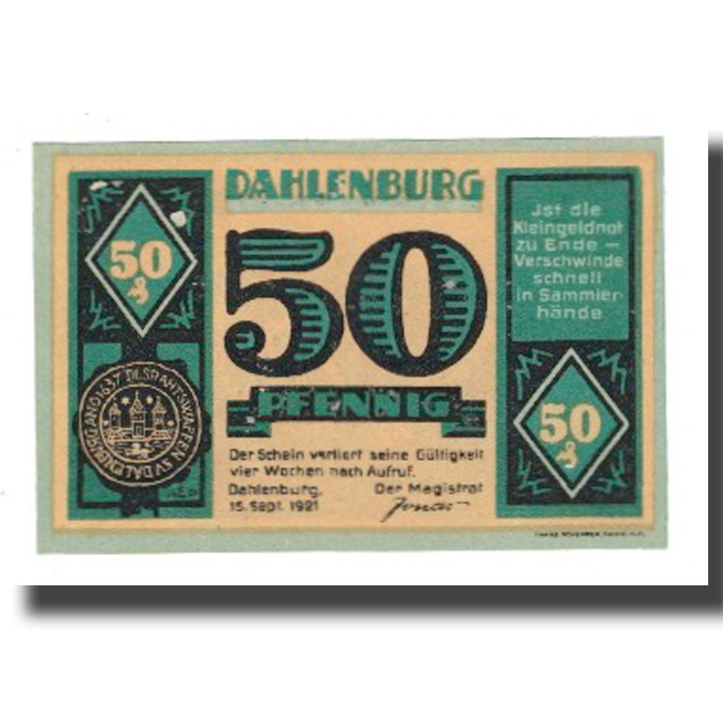 Geldschein, Deutschland, Dahlenburg Magistrat, 50 Pfennig, Vaches, 1921